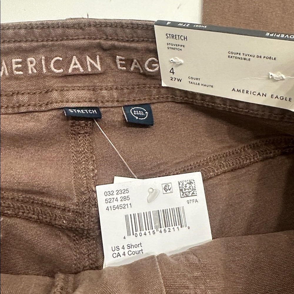 American Eagle Brown Stovepipe Utility Wide Leg Pants Size 4 Short NWT - Picture 3 of 9